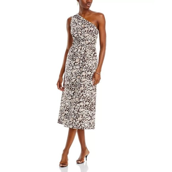 Rails Dresses & Skirts - Rails Selani Dress Women's Size L Brown Russet Floral Asymmetric One Shoulder